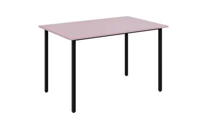 JSB 120N Jídelní stůl 1200 x 800 mm, deska pastelově růžová / podnož černá